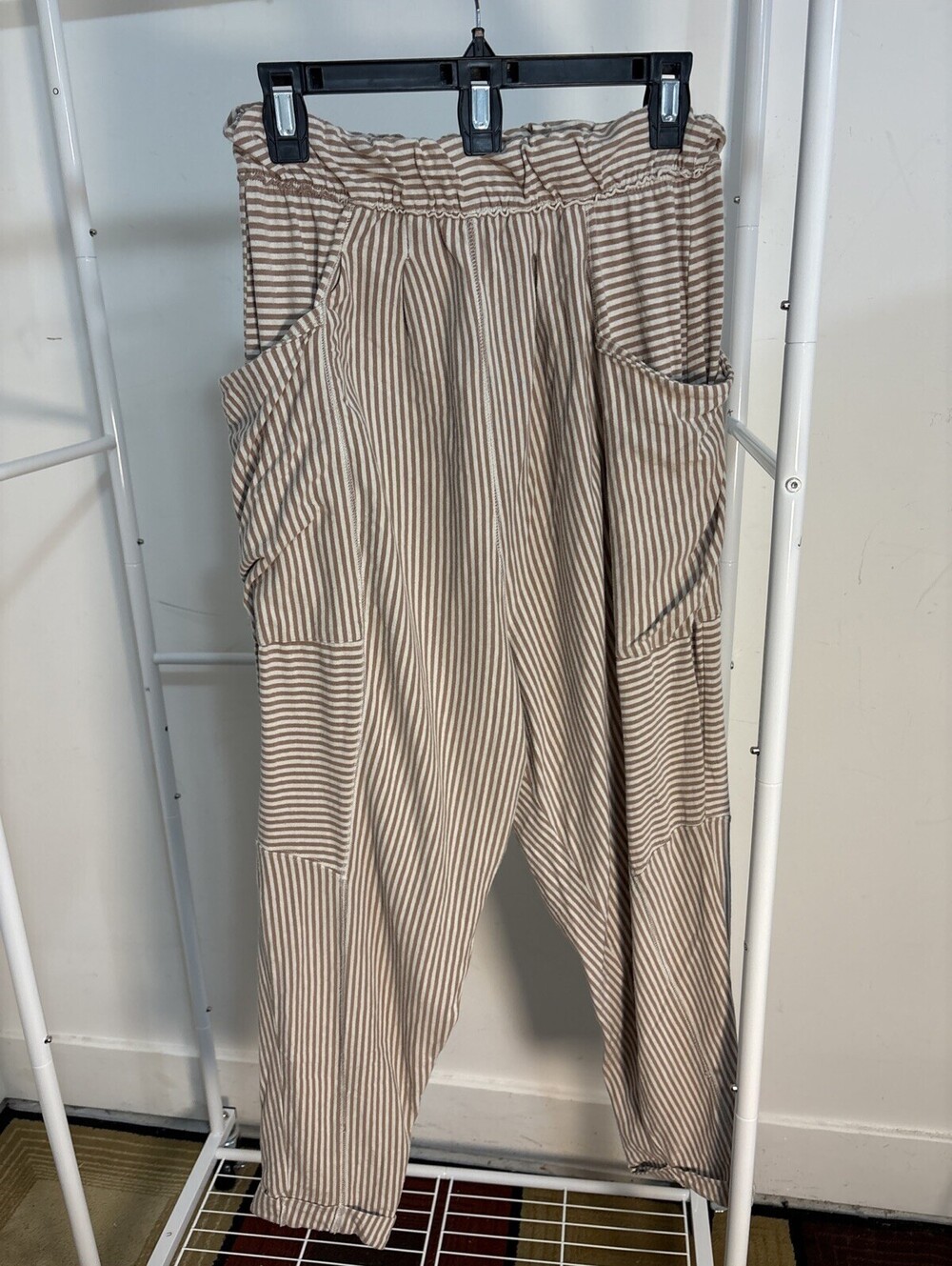 Intimately Free People Runyon harem wide leg Stripe Pants Small W28-32” Relaxed